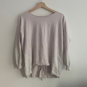 Back Zip Colorblock Pullover / Pink & White